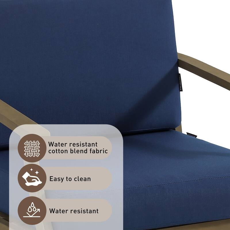 Outdoor Loveseat Sofa with Coffee Table Teak Wood Patio Furniture