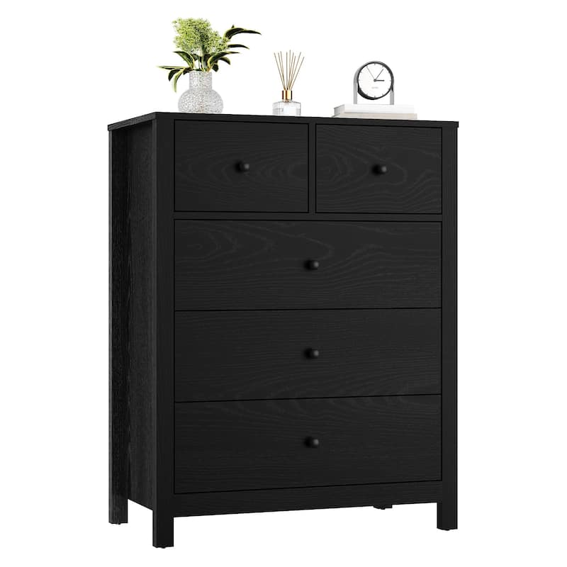 5 Drawer Dresser for Bedroom, Modern Wooden Storage Chest Organizer with Drawers