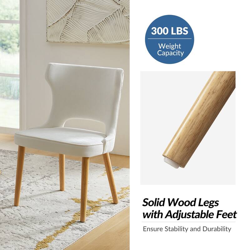 Rita Mid-century Modern Dining Chair with Solid Wood Legs Set of 6 by HULALA HOME