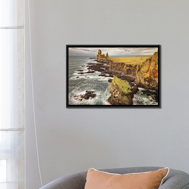 iCanvas "Iceland, Snaefellsnes Peninsula, Londrangar Cliffs" by John Ford Framed