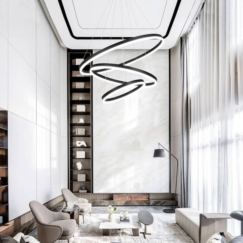Modern Dimmable 3-Light Unique Tiered LED Chandelier