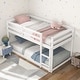 preview thumbnail 5 of 38, Costway Twin over Twin Low Bunk Bed with Guardrails Integrated Ladder - See Details White