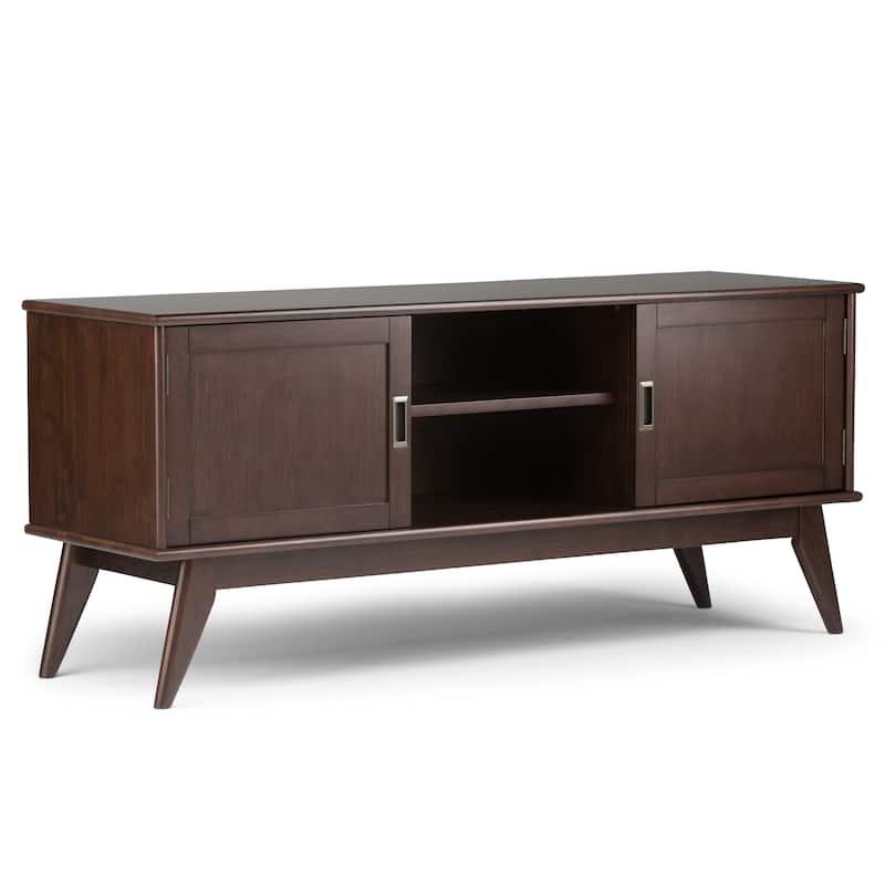 WYNDENHALL Tierney SOLID HARDWOOD 60 inch Wide Mid Century Modern TV Media Stand For TVs up to 65 inches - 60"w x 18"d x 26" h