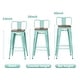 preview thumbnail 29 of 41, Bar Stools With Back set of 4 Industrial Metal Barstools with Wooden Seats