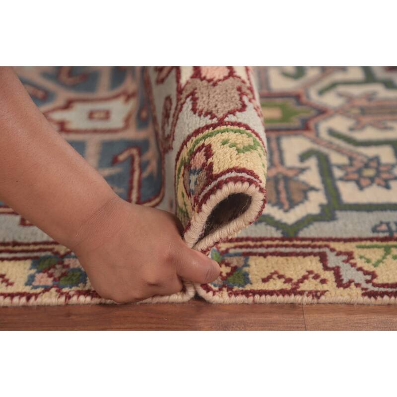 Traditional Heriz Serapi Runner Rug Hand-Knotted Wool Carpet - 2'7"x 8'1"