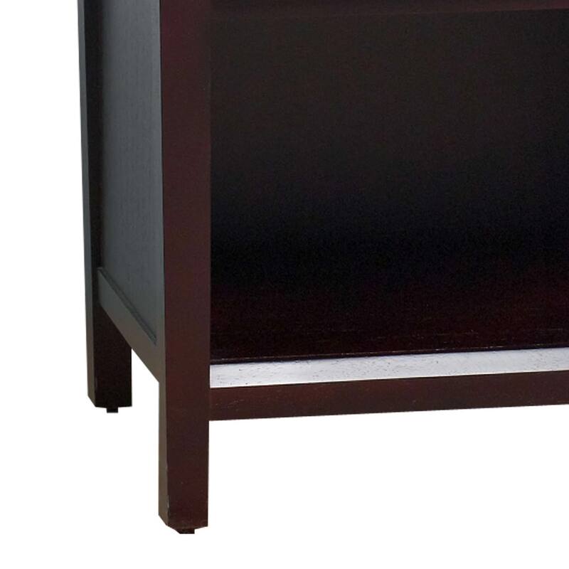 Wooden Nightstand with One Drawer and One Shelf, Brown