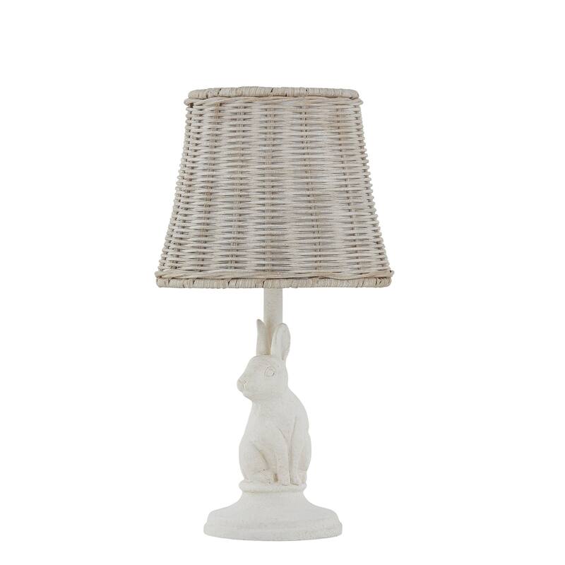 Flora 13" Mini Lamp with Rattan Shade (Set of 2)