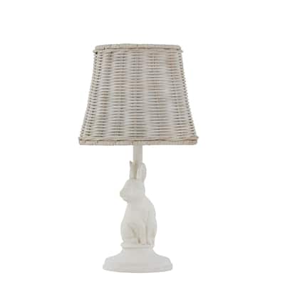 Flora 13" Mini Lamp with Rattan Shade (Set of 2)