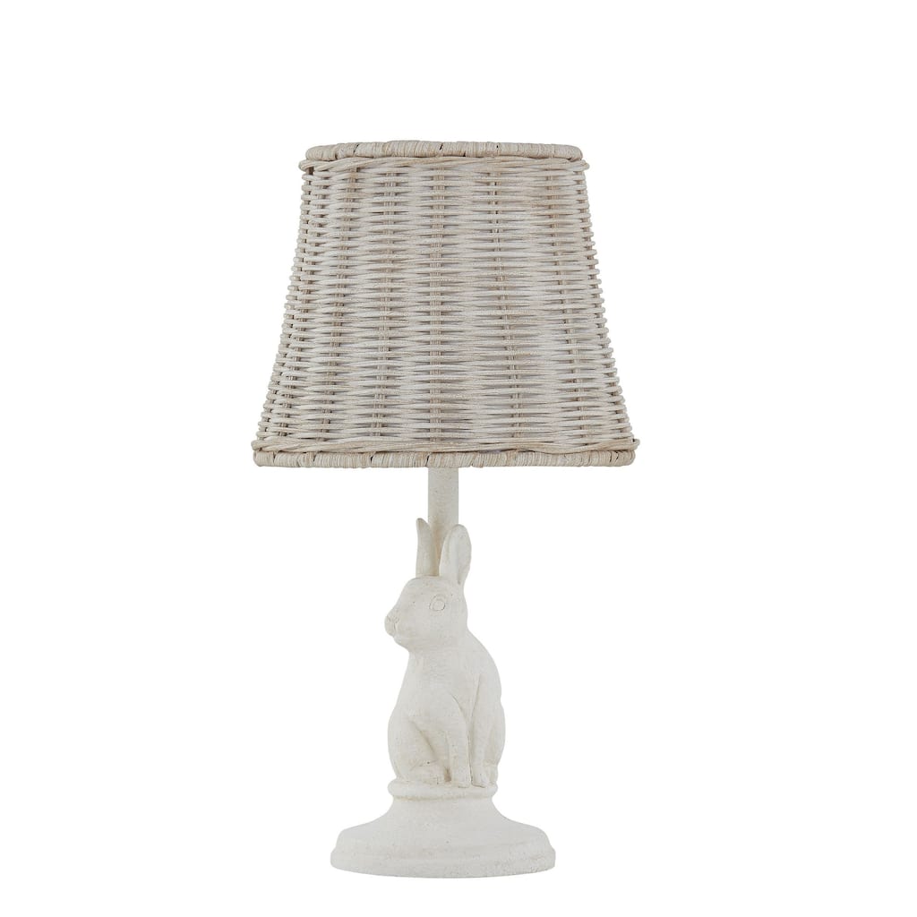 Flora 13" Mini Lamp with Rattan Shade (Set of 2)