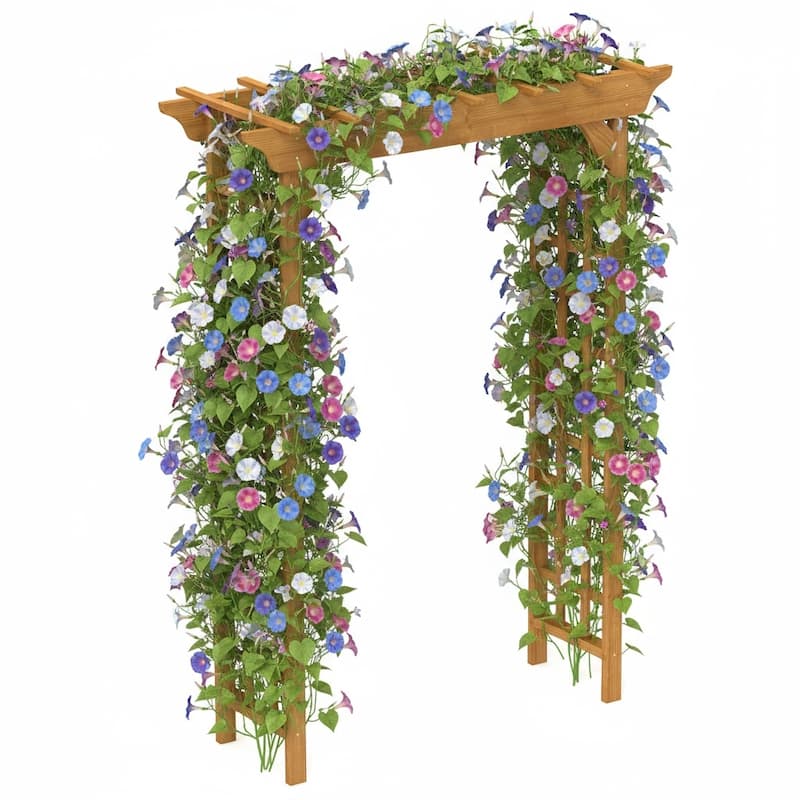 GDF Studio - Outdoor Wooden Wedding Arbor Trellis Arch for Garden and Ceremony Decor