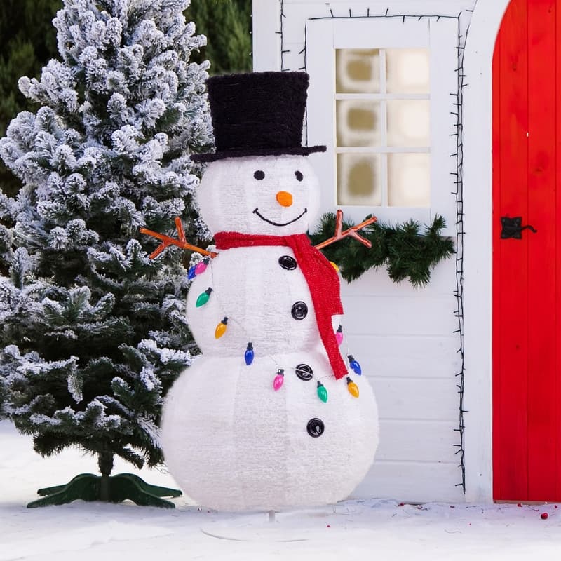 Lighted Pop-Up Snowman Outdoor Christmas Holiday Decoration
