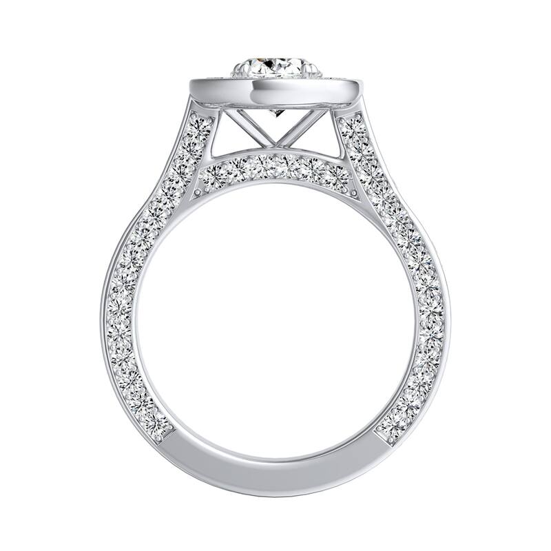 Oval-cut 1 1/2ctw Halo Diamond Engagement Ring by Auriya 14k Gold