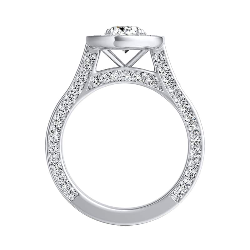 Auriya Platinum 2 1/4ctw Oval-cut Halo Diamond Engagement Ring (I-J, I1-I2)