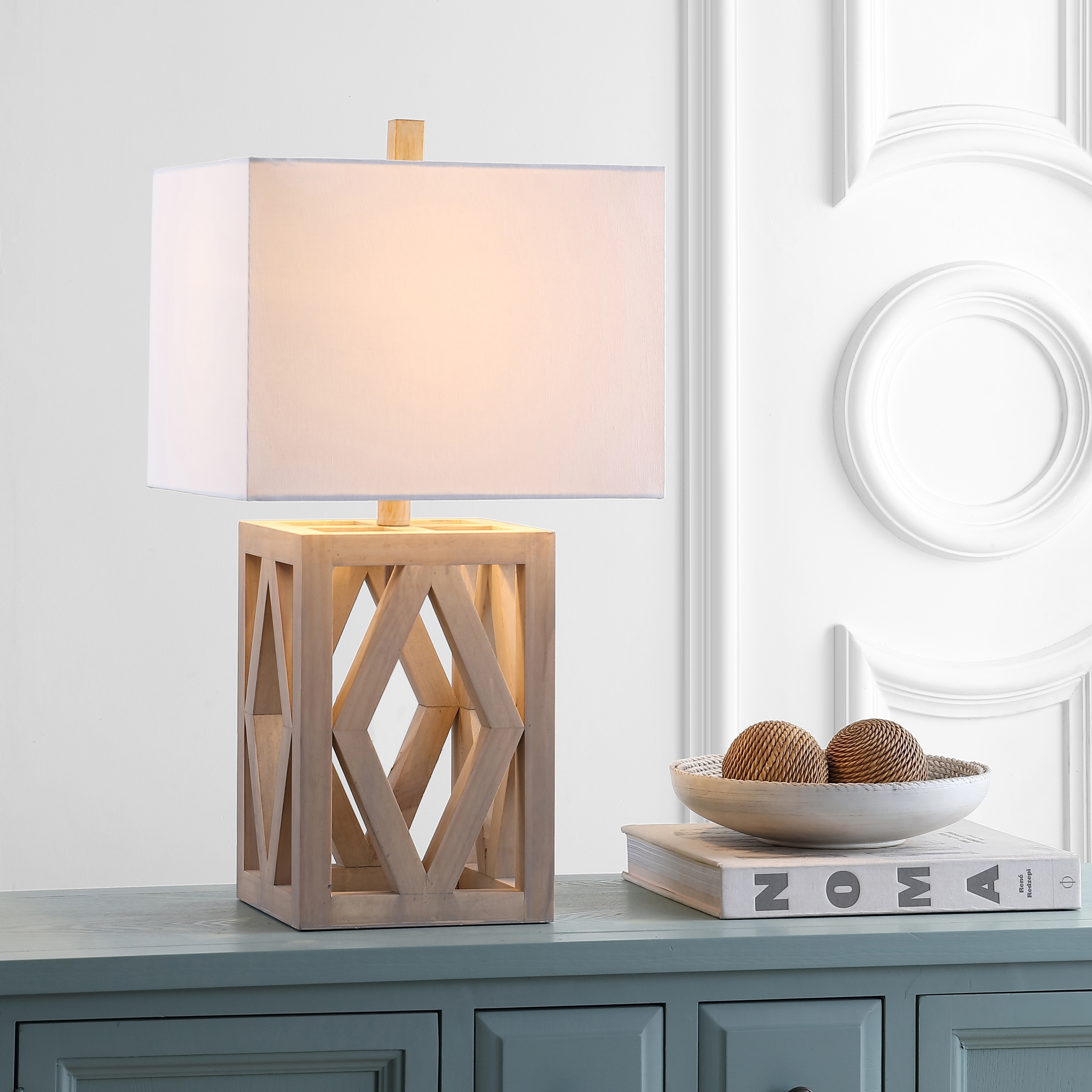 SAFAVIEH Lighting Assja 25-inch LED Table Lamp (Set of 2) - 13"x13"x24.5" - 13Wx13Dx25H