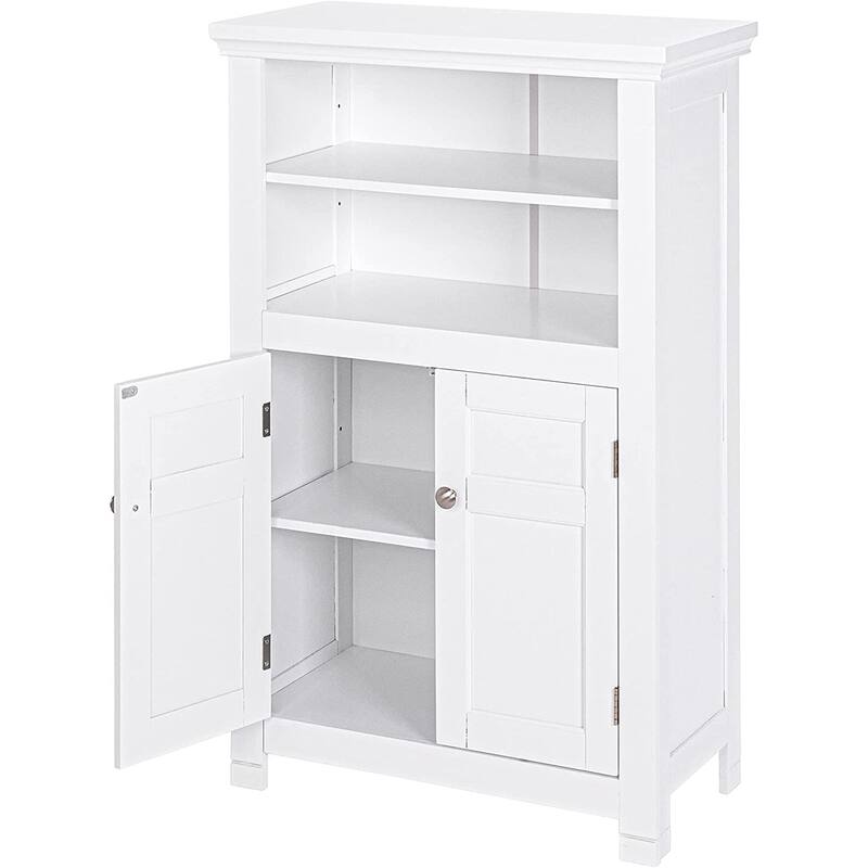 Spirich Home Freestanding Bathroom Cabinet with Doors Wooden Entryway Storage Cabinet,White