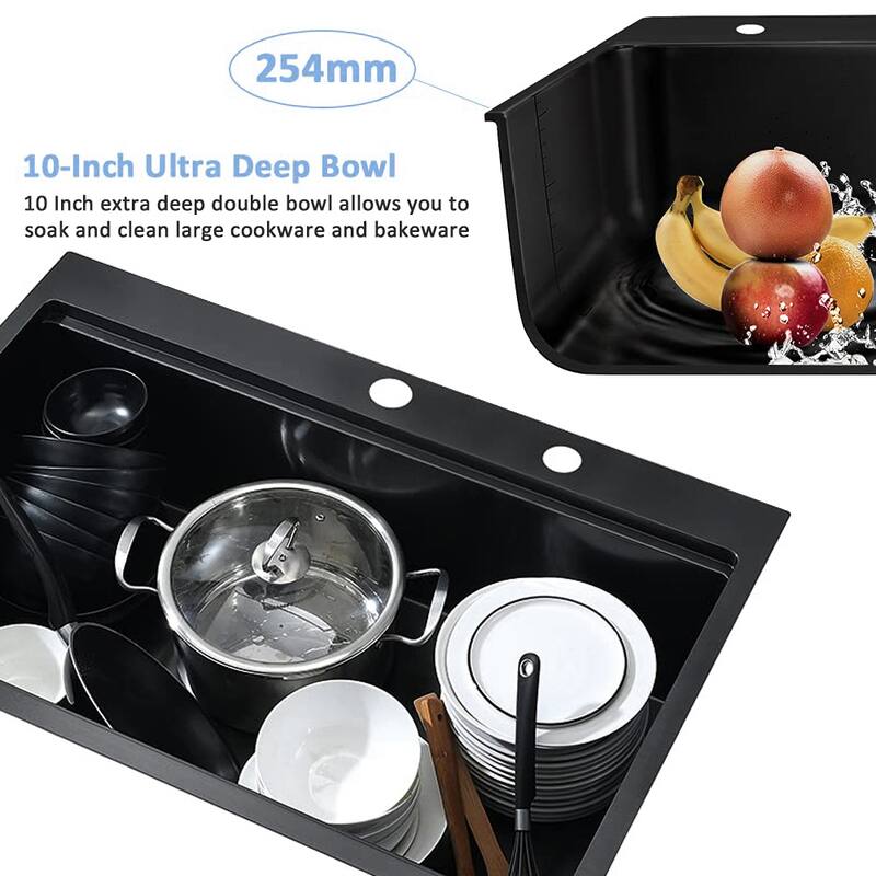 Drop-In Kitchen Sink Single Bowl with Intergrated Ledge and Accessories