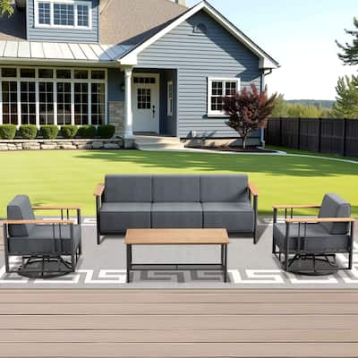 Pocassy 4PCS Sofa Swivel Chair with Table