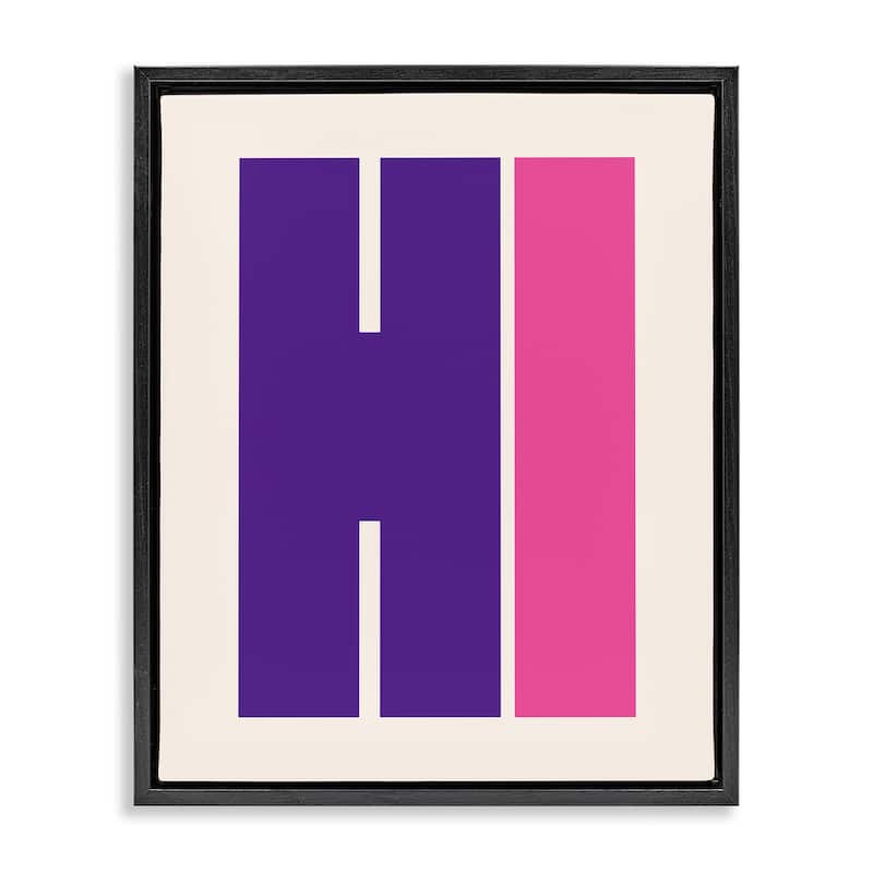 Stupell Hi Contemporary Typography Framed Floater Canvas Wall Art Design By House of Lulu - 17 x 21 - Black