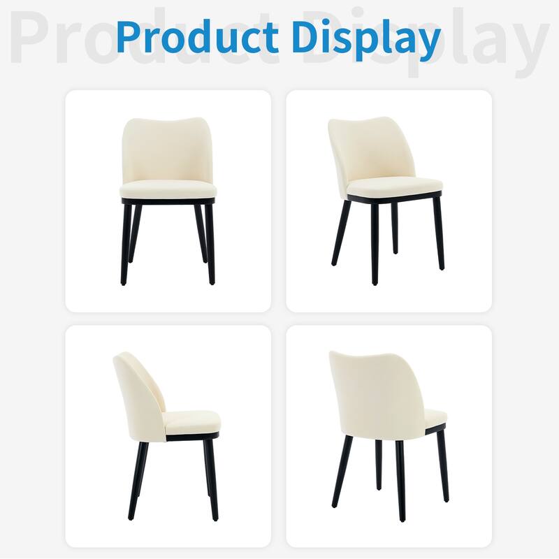 Set of 2 Velvet Upholstered Dining Chairs, Modern Side Chairs with Padded Seat & Back