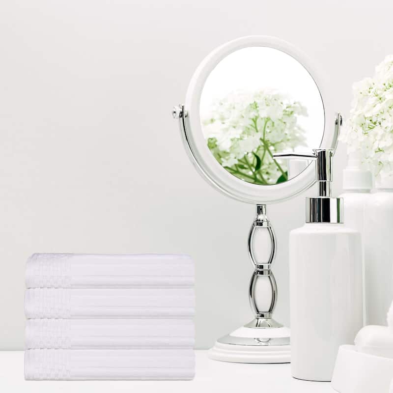 Superior Soho Ribbed Cotton Hand Towel Set of 4 - White
