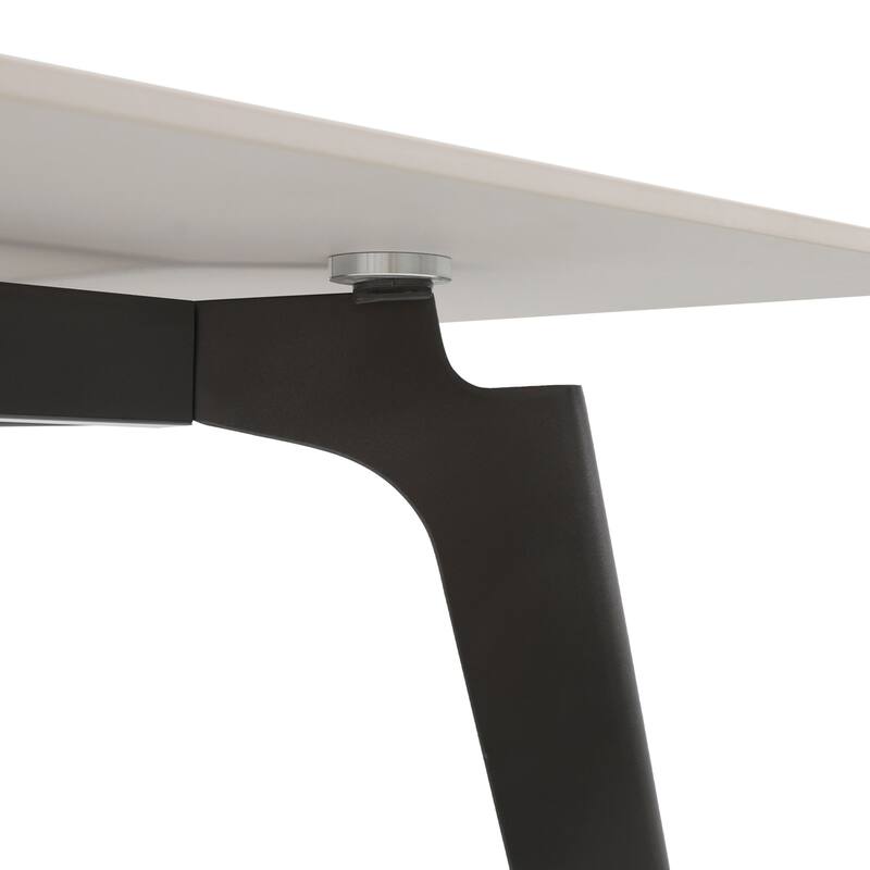63" Dining Table for 6 with Sintered Stone Tabletop and Metal Legs