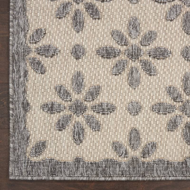 Nourison Palamos Modern Floral Hi Low Geometric Indoor Outdoor Area Rug