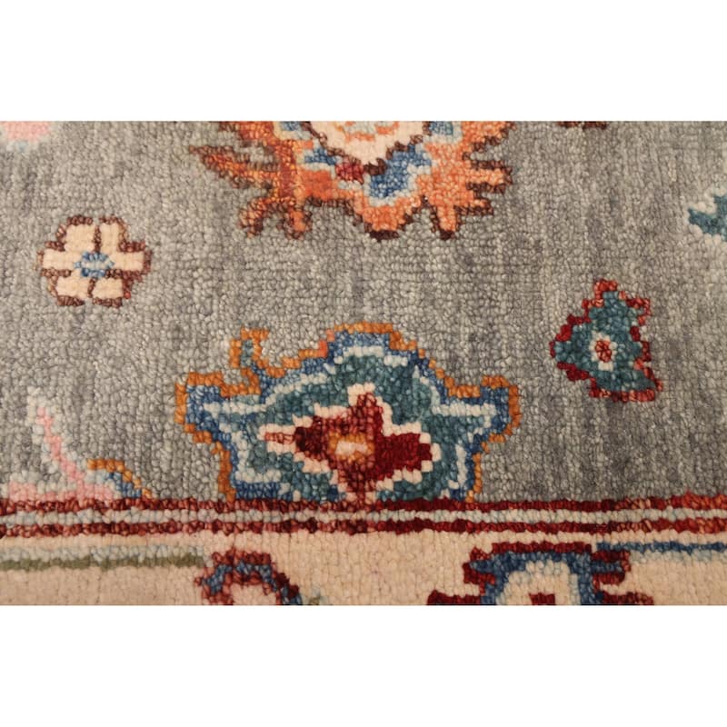 ECARPETGALLERY Hand-knotted Modern Oushak Sage Wool Rug - 2'6 x 10'7
