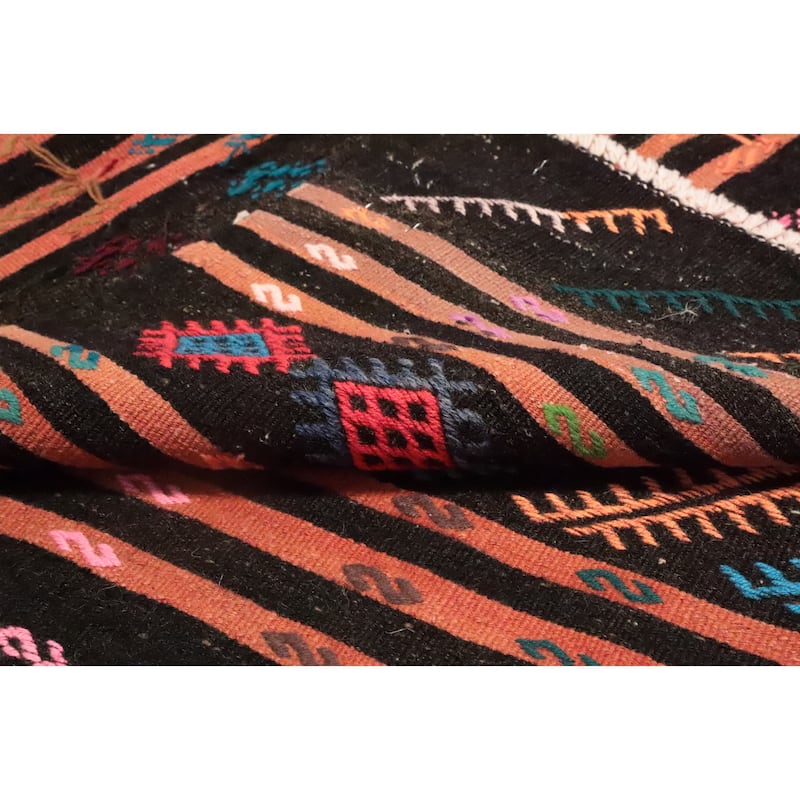 Hand Woven Oriental 100% Wool Carpet Southwestern Tribal Multi-Colored Kilim Area Rug - 10' 10'' X 6' 0''