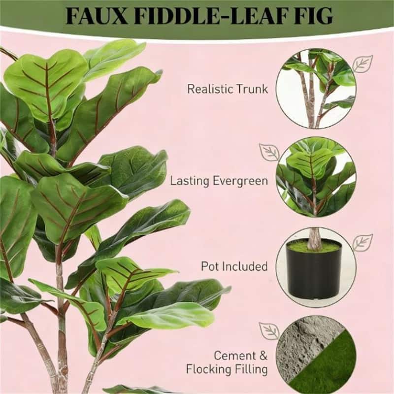 Artificial Fig Tree, Potted Plant, used For home and Office decoration, Green