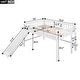 preview thumbnail 4 of 26, Full Size Low Loft Bed with Ladder and Slide,Cottage Style Wooden Bed