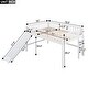 preview thumbnail 18 of 26, Full Size Low Loft Bed with Slide & Ladder, Grey