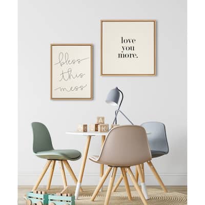 Kate and Laurel Sylvie Love You More Framed Canvas by Maggie Price