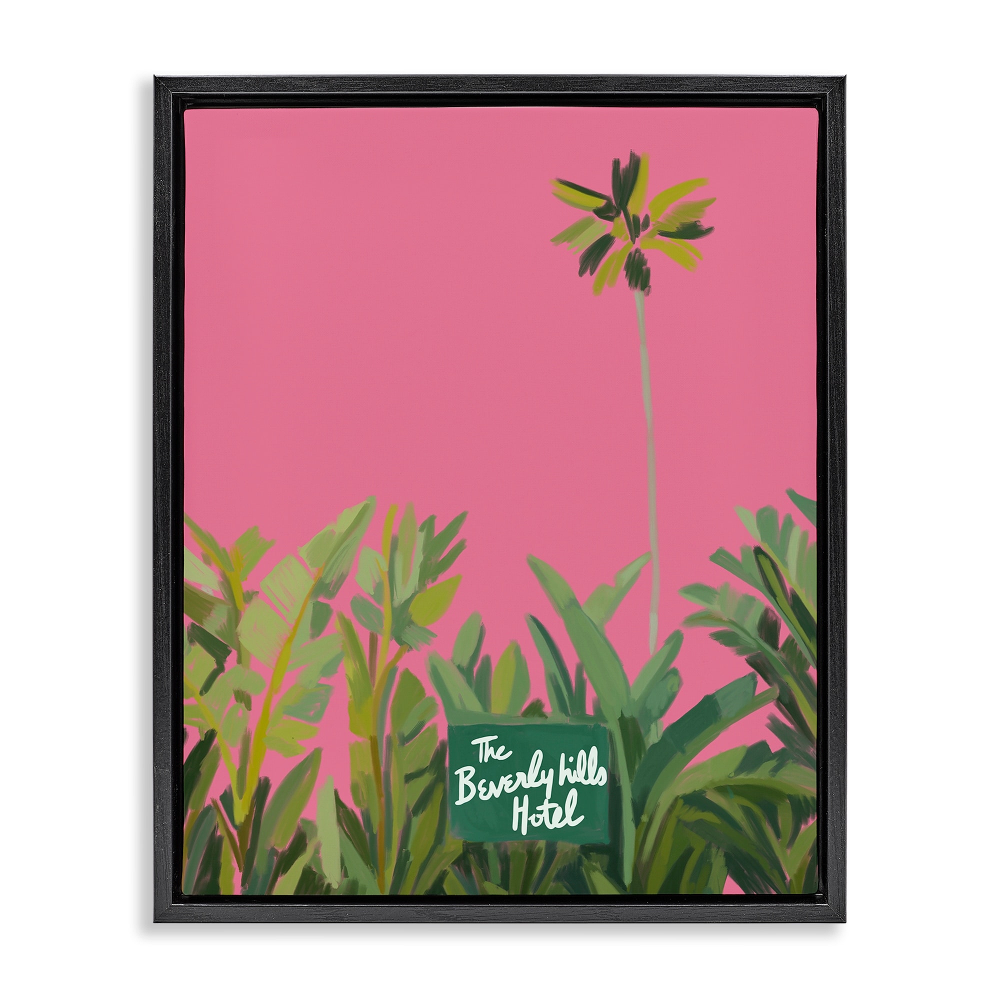 Stupell Beverly Hills Pink & Green Framed Floater Canvas Wall Art Design By Amelia Noyes