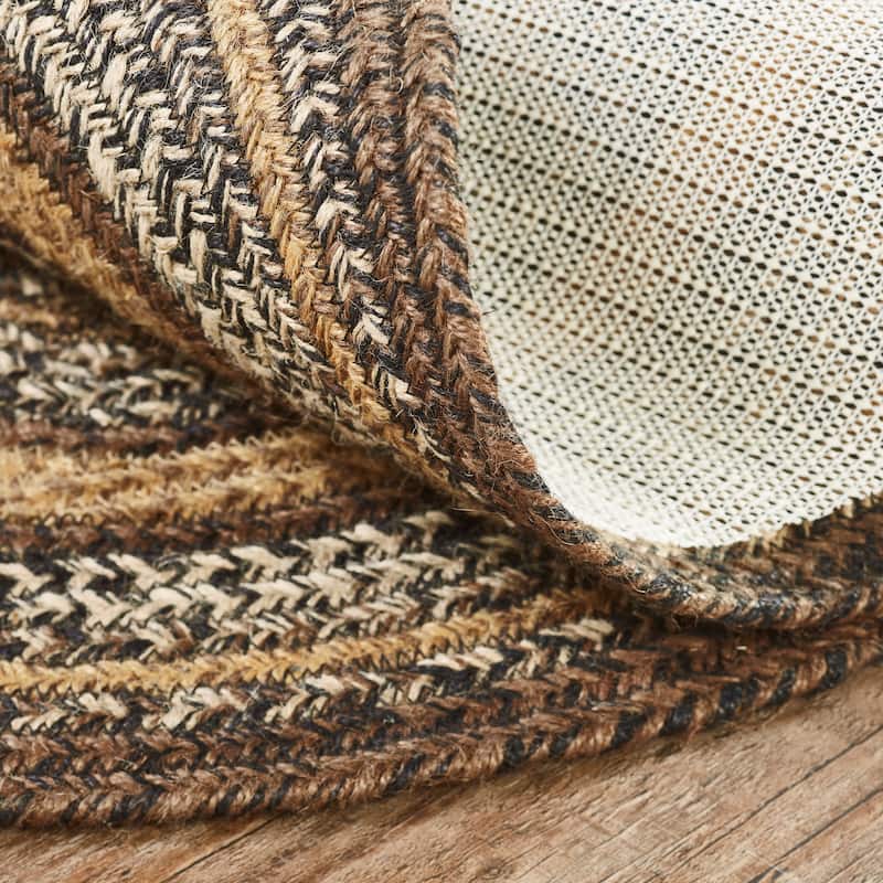 Espresso Jute Rug Oval w/ Pad 20x30 - 20" x 30" Oval - 20" x 30" Oval - Brown