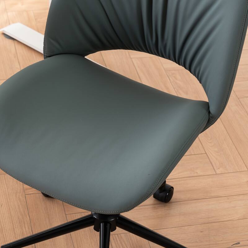 Swivel Armless Ergonomic Office Chair with Wheels