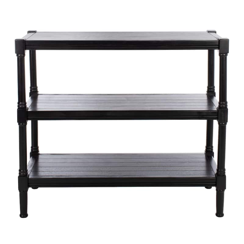 SAFAVIEH Olevia 3-Shelf Console Table - 33.8" W x 13.8" L x 29.5" H - 34Wx14Dx30H - Black