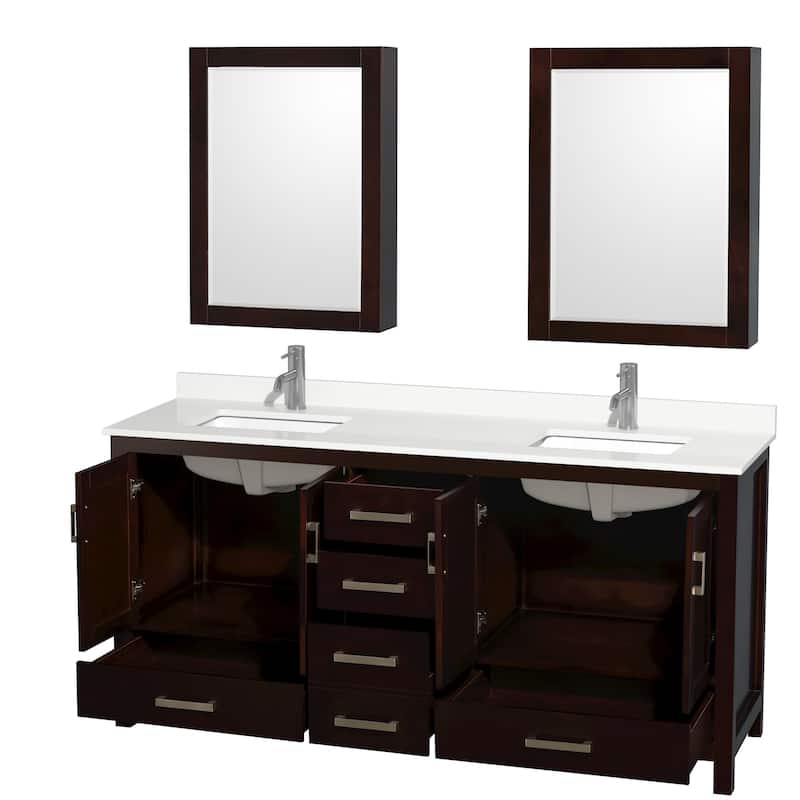 Wyndham Collection WCS141472D-QTZ-UNSMED Sheffield 72" Free Standing