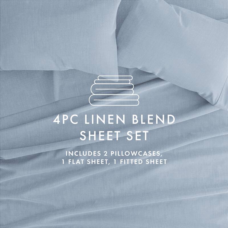 Becky Cameron Linen & Rayon from Bamboo Blend Deep Pocket 4 Piece Sheet Set