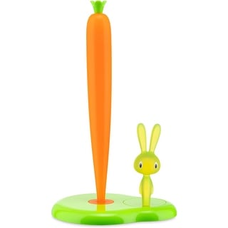 Portarotolo Da Cucina Alessi Bunny & Carrot - Design Stefano Giovannoni, Resina, Bianco