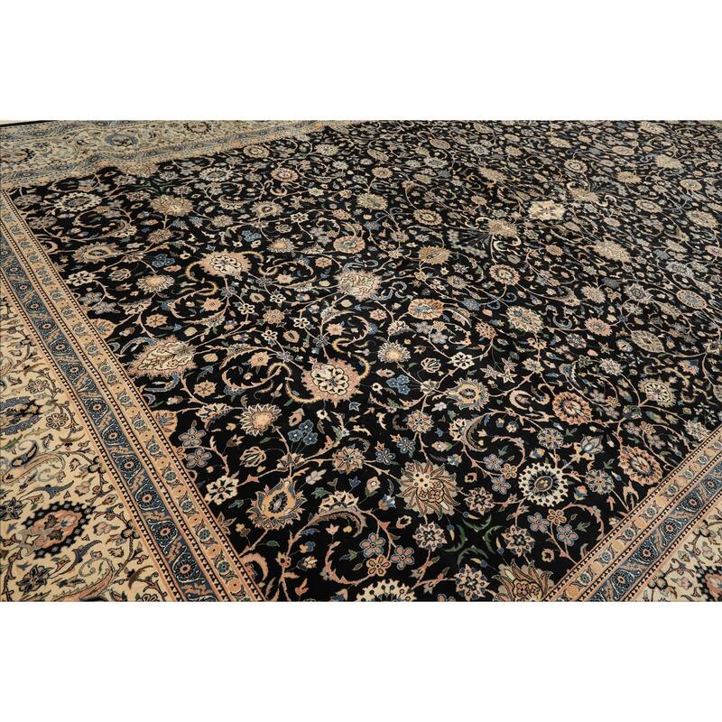 11'11''x18'6'' Hand Knotted Wool Black Pak Perzian 300 KPSI Rug - 11' 11'' x 18' 6''
