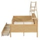 preview thumbnail 8 of 26, Modern Full Size House Bed Frame with LED Light and Guardrail, Wood Kids Storage Platform Bed with Shelves and Drawers
