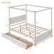 preview thumbnail 6 of 9, Full Size Wooden Canopy Bed with Built-in Storage Drawers and Support Slats, No Box Spring Required