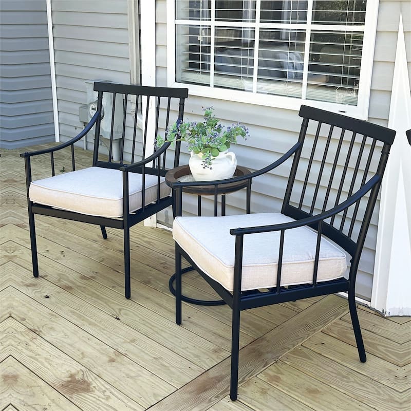MAISON ARTS Set of 2 Patio Dining Chairs Deep-Seating with Movable Cushions