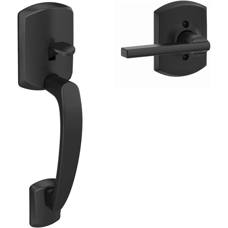 Schlage Greenwich Lower Handle Set for Electronic Deadbolts with - Matte Black