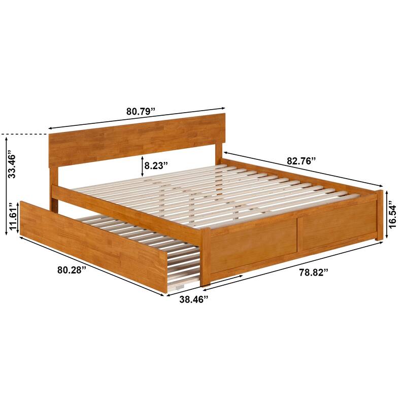 AFI Orlando Platform Bed with Footboard & Twin XL Trundle