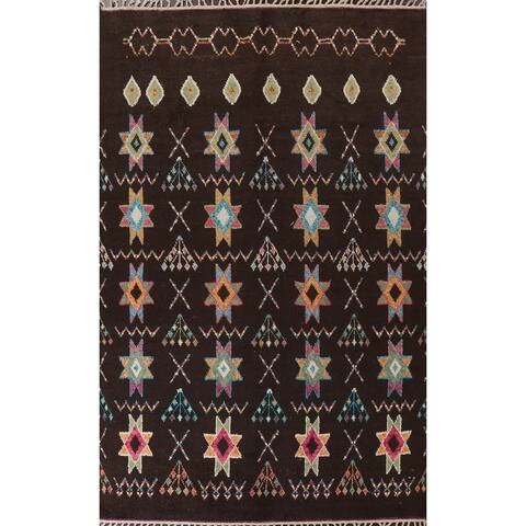 Tribal Moroccan Oriental Living Room Area Rug Hand-knotted Wool Carpet - 8'11" x 12'7"