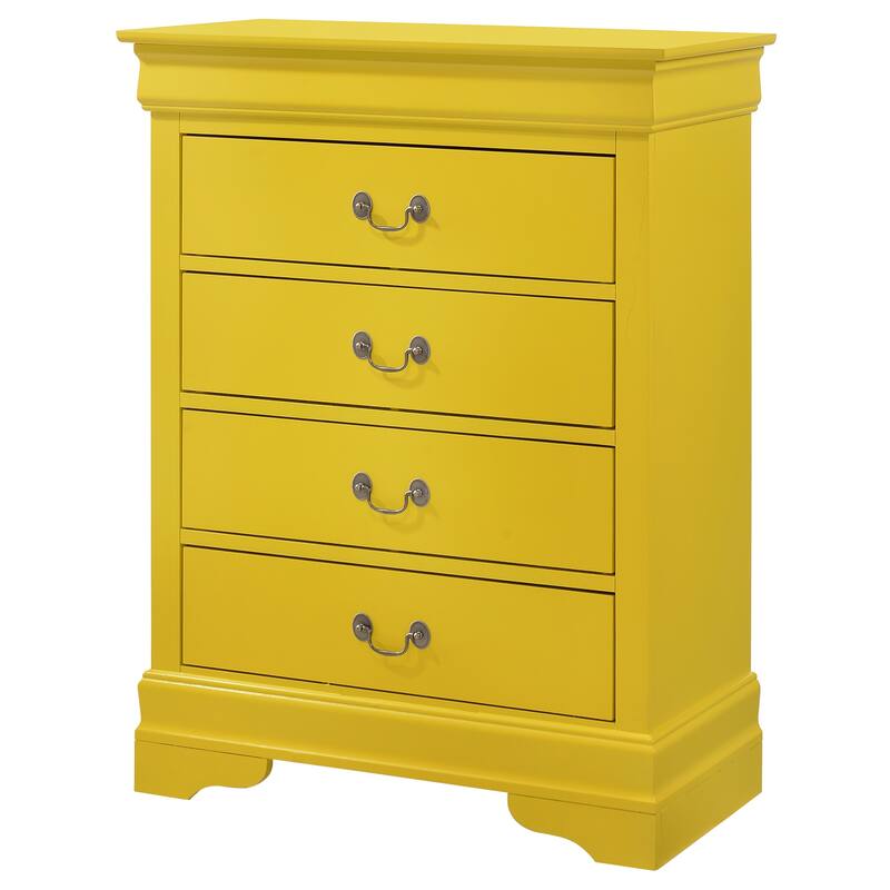 Passion Furniture Louis Phillipe Cherry 4 Drawer Chest of Drawers - 31"L x 16"W x 41"H