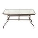 preview thumbnail 32 of 30, Rectangular Glass Metal Patio Table with Umbrella Hole