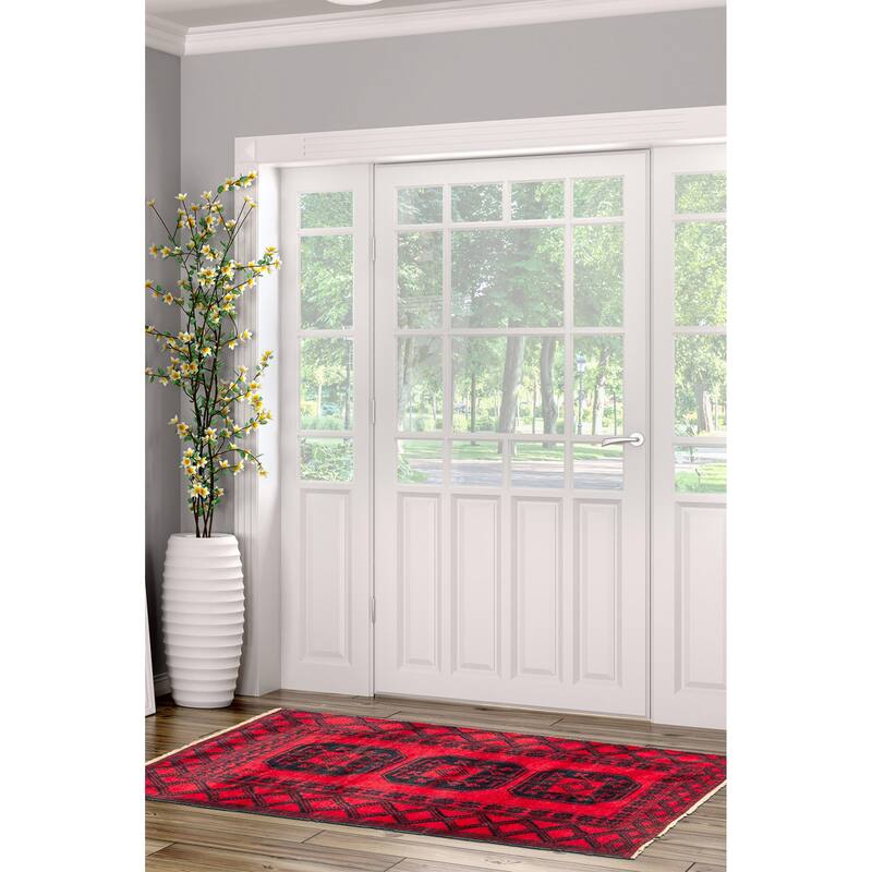 ECARPETGALLERY Hand-knotted Teimani Black Wool Rug - 2'10 x 4'6