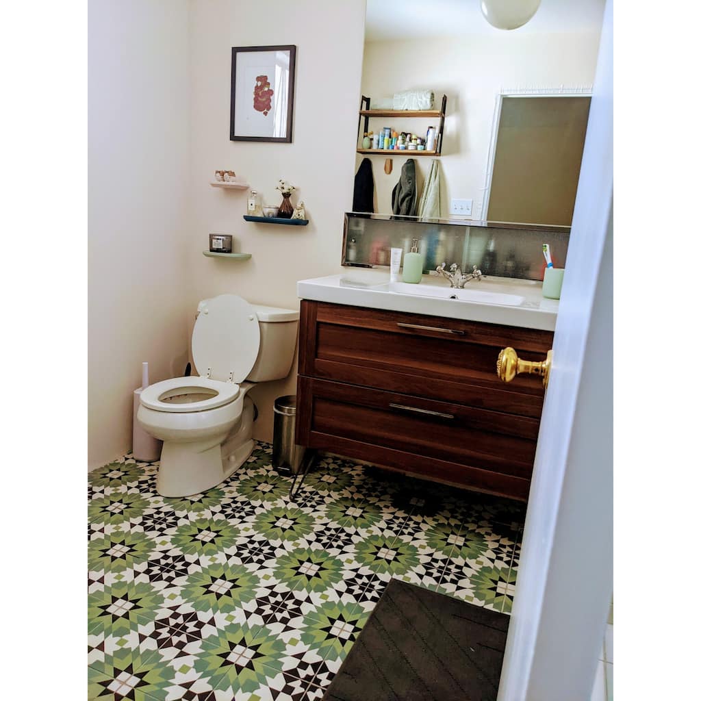 Handmade Reno in Green, Blue, Black Tile, Pack of 12 (Morocco)